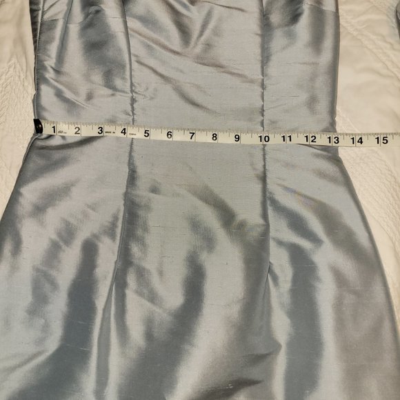 Ice Blue Silk Sheath Dress - Picture 5 of 8
